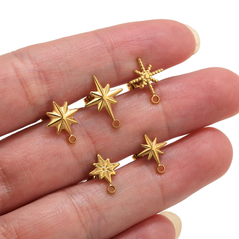 Jewelry Making Tool Kit - 6 шт. позолоченных 18-каратным PVD-золотом штифтов-звездочек